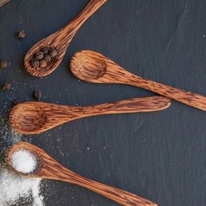Wooden Measuring Spoons from Natural Coconut Eco-friendly Serving Spoon <b>Set</b> for Wedding Bohemian Style Dining Utensils - Product Image 5
