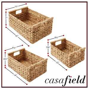 Plateau de rangement vintage écologique en jacinthe d'eau, plateau à fruits rustique avec poignée, articles de cuisine en gros du Vietnam - Product Image 1
