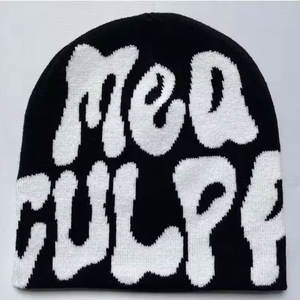 Jacquard Knitted Beanie Design Custom Women Men Winter Beanie Hat Warm Jacquard Logo Knitted Skull Cap Beanie - Product Image 6