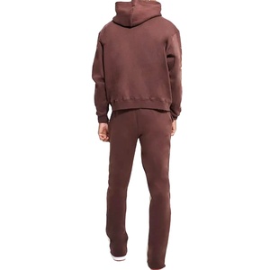 Ensemble deux pièces personnalisé de haute qualité surdimensionné coton Joggers pantalon de survêtement évasé à capuche 3D bouffée impression hommes polaire survêtement 2 pièces - Product Image 3