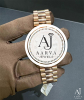 Montre mécanique de luxe en acier inoxydable or rose, analogique, avec cristal saphir, 38 mm, bracelet 20 mm, lunette sertie de strass, bijoux de mode