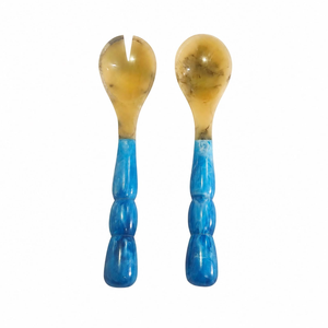 Ensemble d'ustensiles à salade en résine blanche écologique FAIZA CRAFT – Cuillère, fourchette, spatule – Compatible lave-vaisselle, micro-ondes et four – Haute qualité - Product Image 4