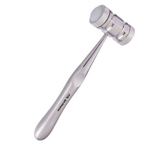 Martillo ortopédico y dental para huesos, mazo quirúrgico de 190 mm (7 ") con cabezas dobles de nailon de 25mm, manual de cuerpo de acero inoxidable alemán - Product Image 5