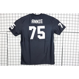 Maillot de football américain pour homme, grande taille, uni, 100 % polyester, manches courtes, logo brodé sur le devant, design cousu - Product Image 3