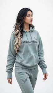 Ensemble Athleisure Femme PASUXI Automne Uni à Capuche, Survêtement 2 Pièces Taille Haute Jambe Large, Écologique et Extensible dans les Quatre Sens - Product Image 3
