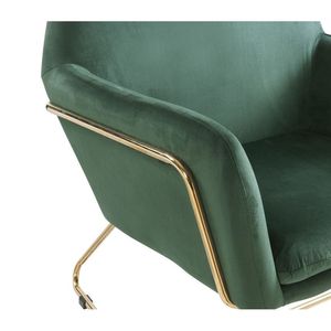 Poltrona Keira da 29,5 pollici in velluto verde con elegante base in metallo per l'arredamento del soggiorno - Product Image 6