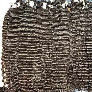 Vietnamien Super Double Dessiné Remy Peau Trame Plus Longue Longueur Ondulé Profond 2 Textures Doux Lisse Soyeux Extensions de Cheveux Humains - Product Image 1