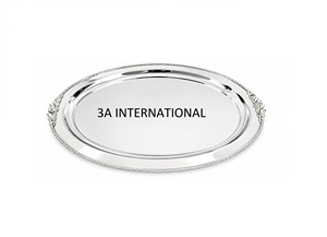Ensemble de deux plateaux de service en métal finition argentée, utilisés dans les hôtels, les restaurants, les cafés et à la maison, pour servir du chocolat. - Product Image 5