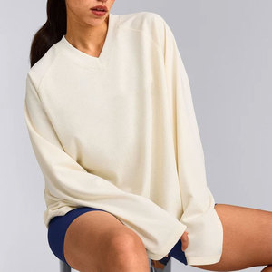 New Casual Top Women Plus Size V Neck Longline Oversize Comfortable Shirt <b>Long</b> <b>Sleeve</b> Rib Cuffs Quick Dry Sweat Wicking - Product Image 3