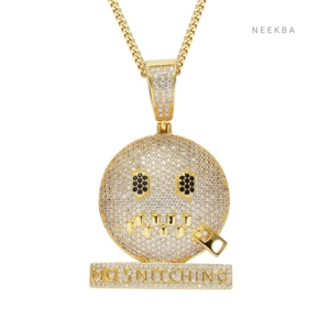 Pendentif Moissanite Iced Out Street Code en Argent Sterling 925, Pendentif Code de Loyauté avec Pierres Serties à la Main, Pendentif 'No Snitching' - Product Image 3