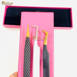 แหนบต่อขนตา Bellus International Professional 45 90 Smooth Fiber Tip Volume Lash Tweezers  ทำจากสแตนเลสสตีล  ใช้งานได้ทนทาน จับขนตาได้อย่างแม่นยำ - Product Image 5