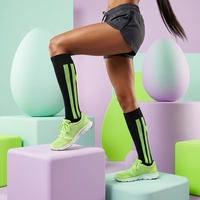 Calcetines de Compresión hasta la Rodilla, Ligeros y Delgados, para Jóvenes, para Correr, Viajar y Entrenar, Transpirables y Sin Costuras