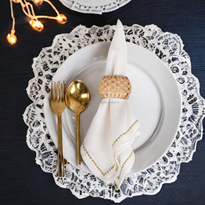 Servilletero de Mimbre de Bambú Hecho a Mano para Bodas, Cenas, Fiestas de Pascua, Banquetes, Decoración del Hogar, Regalo - Product Image 5