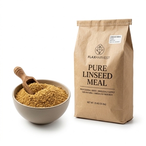 Farine de lin pour l'alimentation des poissons, farine de lin naturelle riche en protéines, fibres, oméga 3, qualité alimentaire animale, nutrition aquacole en vrac - Product Image 2