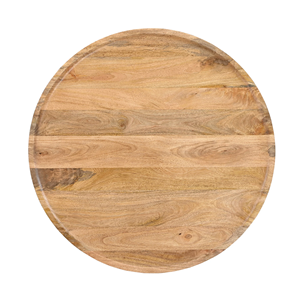 Table de salle à manger moderne en bois de manguier massif, plateau rond finition naturelle, base sur piétement, style contemporain pour la maison, la cuisine ou le restaurant - Product Image 3