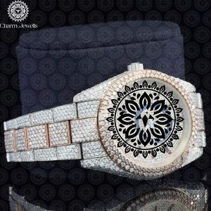 Montre de luxe pour femme Charm_Jewells en acier inoxydable, boîtier rond 38 mm, quartz analogique, bracelet en cristal de saphir et diamants, tendance - Product Image 3