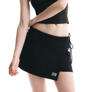Mini-jupe portefeuille élégante pour femme, taille haute, avec fermeture à nouer réglable, légère et décontractée, idéale pour l'été - Product Image 1