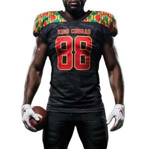 Uniforme unisexe respirant, bicolore, design sublimé personnalisable, 100 % polyester, short à séchage rapide, uniformes de football américain - Product Image 5