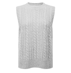Gilet sans manches en tricot pour femme, col rond, pull décontracté d'hiver, motif uni, haute qualité, respirant - Product Image 6