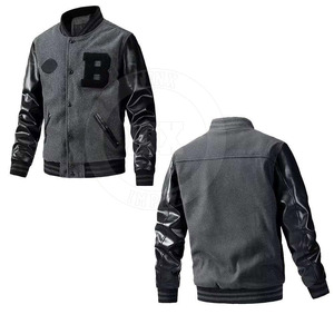 Veste d'hiver en mélange de laine de qualité supérieure avec patch en chenille brodé, boutons-pression, style streetwear décontracté, veste de type Letterman, vêtement d'extérieur - Product Image 3