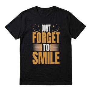 T-shirt à manches courtes pour homme en coton 100% personnalisé avec l'impression « Don't Forget Smile » - Respirant et écologique - Disponible jusqu'à la taille 7XL - Product Image 4