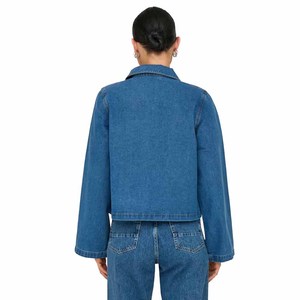 Veste en jean pour femme à manches longues, couleur unie, style décontracté à nouer, en coton délavé, style printemps - Product Image 6
