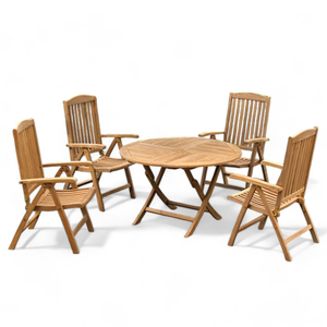 <b>Round</b> <b>Folding</b> Chair and <b>Table</b> Wooden With Minimalist Design For Home Furniture Decoration and Garden Furniture - Product Image 5