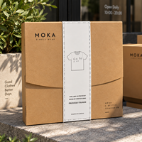 Boîte pliante en papier kraft personnalisée, vente en gros, boîte d'emballage pour vêtements, t-shirts, vêtements