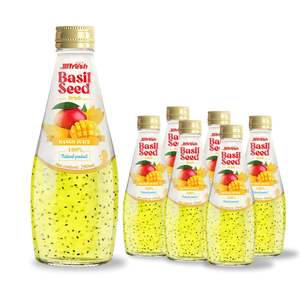 Boisson aux graines de basilic JbFresh avec saveur de jus de mangue, bouteille en verre de 290 ml, fournisseur de boissons au jus de basilic, faible MOQ, échantillon gratuit, meilleur prix - Product Image 1