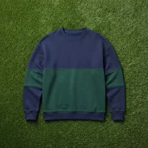 Mens <b>Navy</b> Green Color Block Crewneck <b>Sweatshirt</b> Casual Streetwear Pullover Long Sleeve Top - Product Image 6