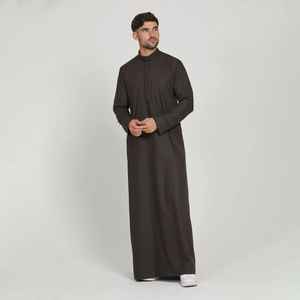Último Modelo 2026: Túnica Étnica Transpirable para Hombre, Thobe Árabe / Jubba, Vestido Musulmán para Eid y Ramadán, Túnica Saudí Larga hasta el Tobillo - Product Image 3