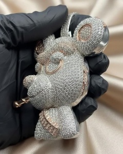 Pendentif Hip Hop Personnalisé Luxe Ours Cartoon Iced Out Anergy en Argent 925 Plaqué Or 18K avec Moissanite VVS - Product Image 4