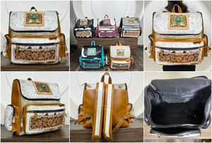 Nueva producción 2025, bolsa de pañales para bebé de cuero genuino con herramientas manuales, mochila con cremallera de piel de vaca para viajes al aire libre de diseñador de lujo para mujer - Product Image 3