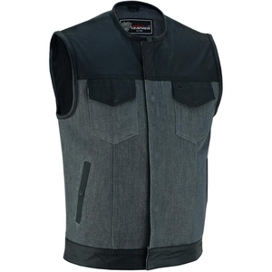 Custom Men's Genuine Leather Motorcycle Club Vest <b>Quilted</b> Biker Riding <b>Waistcoat</b> Premium Cowhide Leather Zip Vest - Product Image 3