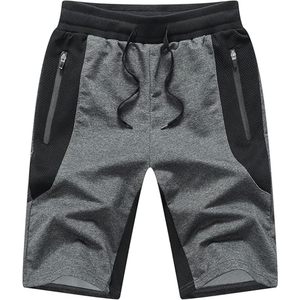 Men's Solid Navy Blue Knitted Bermuda <b>Shorts</b> Mid Waist Drawstring With <b>Zip</b> <b>Pockets</b> Casual Breathable Fitness <b>Shorts</b> - Product Image 6