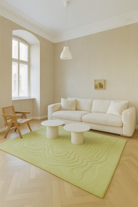 Modern Hand Tufted Wool Rug Abstract Green <b>Carpet</b> square Shape for Living Room Bedroom Hotel Floor Decor Custom Design - Product Image 4