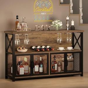 Estante de Exhibición de Licores de Madera para Encimera, Organizador de Botellas de Whisky de 2 Niveles para Almacenamiento en el Hogar, Bar o Cocina, Enviado - Product Image 6