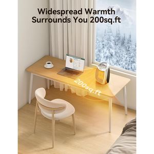 Stufa Elettrica Portatile per Ufficio 1500W/750W con Termostato, Ventilatore Ceramico Silenzioso e Sicuro, Riscaldamento fino a 200 Piedi Quadrati - Product Image 3