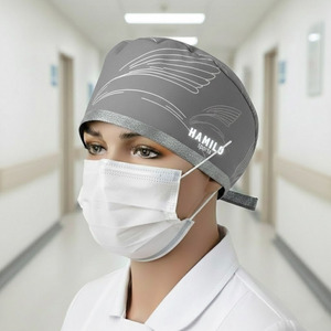 Bonnet chirurgical en satin absorbant la transpiration et lavable pour infirmières, idéal pour les cliniques vétérinaires et les hôpitaux (vente en gros) - Product Image 6
