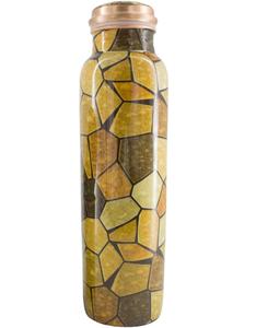 Botella de agua multiusos de cobre con vaso de vidrio de 500 ml, para añadir limón, menta o frutas, frasco de metal puro para agua, de proveedor indio. - Product Image 2