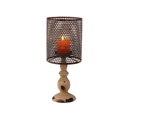 Metal Cylinder Lantern with Perforated Design for Home Decoration - Product Image 1