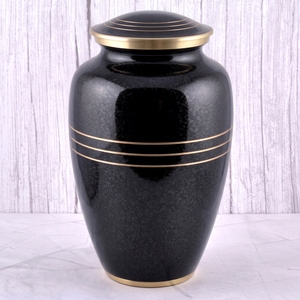 Urna Funeraria de Latón con Rayas Plateadas y Doradas para Cenizas Humanas, con Superficie Mate, para Funeral, Memorial y Entierro - Product Image 2