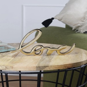 Love Calligraphy Brass Table Object Romantic Decorative Showpiece Used As A Symbol Of Love And Positivity Wholesale From India - Product Image 6