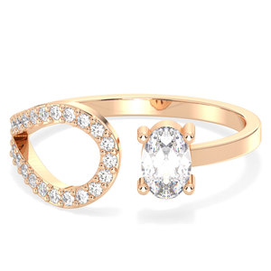 REYES Elegant 925 <b>Sterling</b> <b>Silver</b> Oval Cut 0.54 Carat VVS Moissanite <b>Adjustable</b> <b>Ring</b> Luxurious Wedding Engagement Gift <b>Rings</b> - Product Image 2