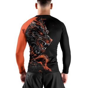 เสื้อแรชการ์ดแบบสั่งทำ OEM สำหรับทุกเพศ ป้องกันรังสียูวี UPF 50  แบบซับลิเมชั่น กระชับรูปร่าง ผลิตจากโพลีเอสเตอร์ สำหรับออกกำลังกาย ขายส่ง OEM - Product Image 3