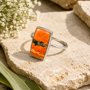 Natural Yellow <b>Bee</b> Jasper Ring 925 Sterling Silver Handmade Rectangle Cabochon Gemstone Ring for Women Fine Jewelry <b>Gift</b> - Product Image 3