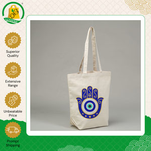Leading Exporter Supply India Made New Fashion <b>Medium</b> Cotton Tote <b>Bag</b> with Zipper Closure Hand Length Handle at Low Price - Product Image 2