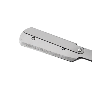 Rasoir de barbier à bord droit en acier inoxydable marron, rasoir pliant avec 11 lames à double tranchant, kit d'outils de toilettage professionnel - Product Image 2