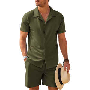 Ensembles Courts pour Hommes Vêtements Décontractés Été Homme Ensemble 2 Pièces Tenues de Sport pour Hommes Chemises et Shorts Ensembles Masculins Gym - Product Image 4