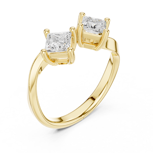 Bijoux safran Bague en or 10 ct avec diamants Moissanite et CZ latéraux - Product Image 5